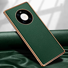 Funda Lujo Cuero Carcasa R04 para Huawei Mate 40 Pro Verde