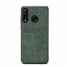 Funda Lujo Cuero Carcasa R04 para Huawei P30 Lite New Edition Verde