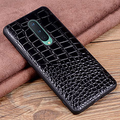 Funda Lujo Cuero Carcasa R04 para OnePlus 8 Negro