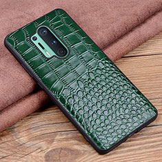 Funda Lujo Cuero Carcasa R04 para OnePlus 8 Pro Verde