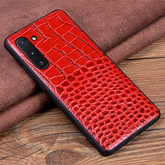 Funda Lujo Cuero Carcasa R04 para Samsung Galaxy Note 10 Rojo
