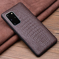 Funda Lujo Cuero Carcasa R04 para Samsung Galaxy S20 Plus 5G Marron