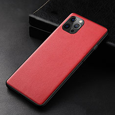 Funda Lujo Cuero Carcasa R05 para Apple iPhone 12 Pro Rojo