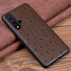 Funda Lujo Cuero Carcasa R05 para Huawei Nova 5 Pro Marron