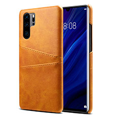 Funda Lujo Cuero Carcasa R05 para Huawei P30 Pro Naranja