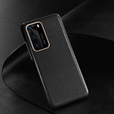 Funda Lujo Cuero Carcasa R05 para Huawei P40 Negro