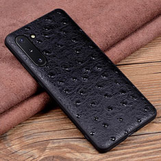 Funda Lujo Cuero Carcasa R05 para Samsung Galaxy Note 10 Negro