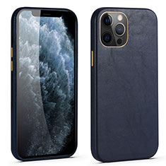 Funda Lujo Cuero Carcasa R06 para Apple iPhone 12 Pro Azul