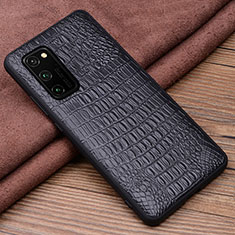 Funda Lujo Cuero Carcasa R06 para Huawei Honor V30 Pro 5G Negro