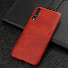 Funda Lujo Cuero Carcasa R06 para Huawei P20 Pro Rojo