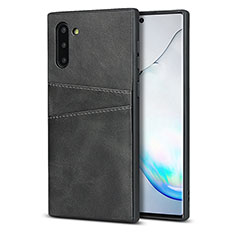 Funda Lujo Cuero Carcasa R06 para Samsung Galaxy Note 10 Negro