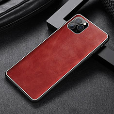 Funda Lujo Cuero Carcasa R07 para Apple iPhone 11 Pro Max Rojo