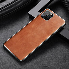 Funda Lujo Cuero Carcasa R07 para Apple iPhone 11 Pro Naranja