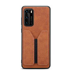 Funda Lujo Cuero Carcasa R07 para Huawei P40 Naranja