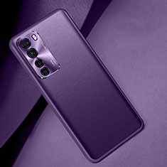 Funda Lujo Cuero Carcasa R08 para Huawei Nova 7 SE 5G Morado