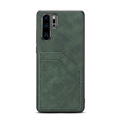 Funda Lujo Cuero Carcasa R08 para Huawei P30 Pro New Edition Verde