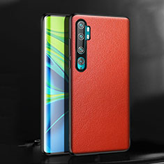 Funda Lujo Cuero Carcasa R08 para Xiaomi Mi Note 10 Pro Rojo