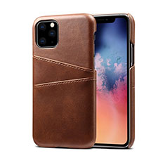 Funda Lujo Cuero Carcasa R10 para Apple iPhone 11 Pro Max Marron