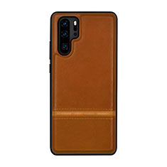 Funda Lujo Cuero Carcasa R10 para Huawei P30 Pro Naranja