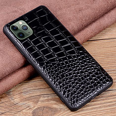 Funda Lujo Cuero Carcasa R14 para Apple iPhone 11 Pro Negro