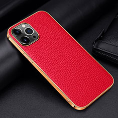 Funda Lujo Cuero Carcasa S01 para Apple iPhone 14 Pro Max Rojo