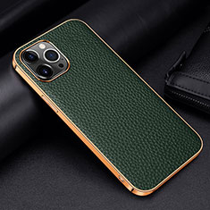 Funda Lujo Cuero Carcasa S01 para Apple iPhone 15 Pro Max Verde