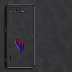 Funda Lujo Cuero Carcasa S01 para Asus ROG Phone 5 Pro Negro