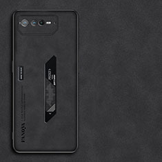 Funda Lujo Cuero Carcasa S01 para Asus ROG Phone 6 Negro