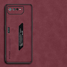 Funda Lujo Cuero Carcasa S01 para Asus ROG Phone 6 Pro Rojo