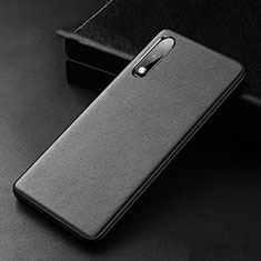 Funda Lujo Cuero Carcasa S01 para Huawei Enjoy 10 Negro