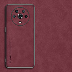 Funda Lujo Cuero Carcasa S01 para Huawei Honor Magic4 5G Rojo