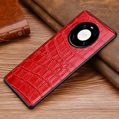 Funda Lujo Cuero Carcasa S01 para Huawei Mate 40 Rojo