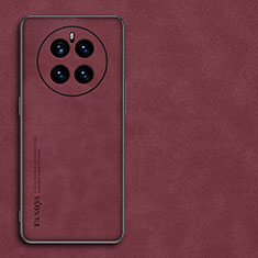 Funda Lujo Cuero Carcasa S01 para Huawei Mate 50 Rojo