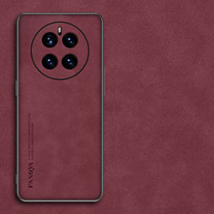 Funda Lujo Cuero Carcasa S01 para Huawei Mate 50E Rojo