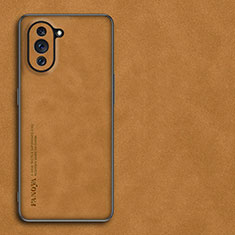 Funda Lujo Cuero Carcasa S01 para Huawei Nova 10 Naranja