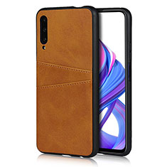 Funda Lujo Cuero Carcasa S01 para Huawei P Smart Pro (2019) Naranja