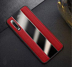 Funda Lujo Cuero Carcasa S01 para Huawei P30 Rojo