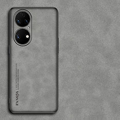 Funda Lujo Cuero Carcasa S01 para Huawei P50 Gris