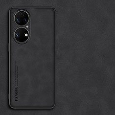 Funda Lujo Cuero Carcasa S01 para Huawei P50 Pro Negro