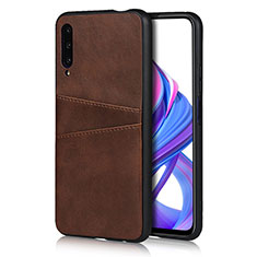 Funda Lujo Cuero Carcasa S01 para Huawei Y9s Marron