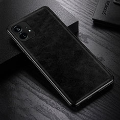 Funda Lujo Cuero Carcasa S01 para Nothing Phone 1 Negro