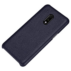 Funda Lujo Cuero Carcasa S01 para OnePlus 7 Azul