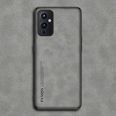 Funda Lujo Cuero Carcasa S01 para OnePlus 9 5G Gris