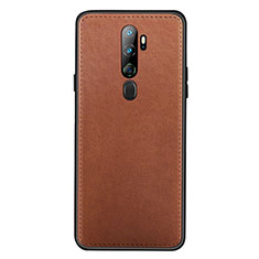 Funda Lujo Cuero Carcasa S01 para Oppo A11X Marron