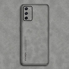 Funda Lujo Cuero Carcasa S01 para Oppo A53s 5G Gris