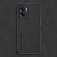 Funda Lujo Cuero Carcasa S01 para Oppo A56S 5G Negro