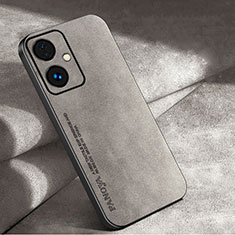 Funda Lujo Cuero Carcasa S01 para Oppo A79 5G Gris