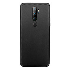 Funda Lujo Cuero Carcasa S01 para Oppo A9 (2020) Negro