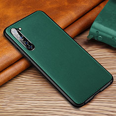 Funda Lujo Cuero Carcasa S01 para Oppo F15 Verde