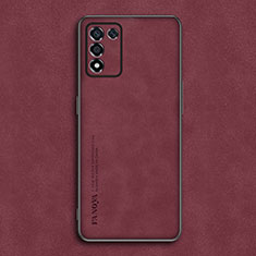 Funda Lujo Cuero Carcasa S01 para Oppo K9S 5G Rojo